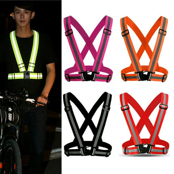 High Visibility Elastic Reflective Safety Strap Vest for Night Running Cycling